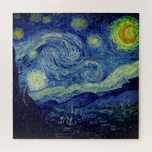 Starry Night  Van Gogh famous vintage art Jigsaw Puzzle