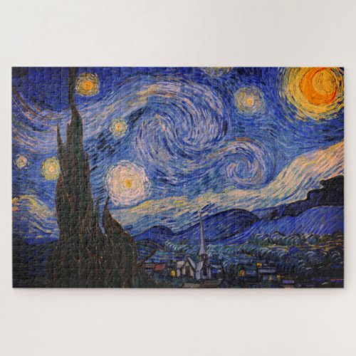 Starry Night  Van Gogh famous vintage art Jigsaw Puzzle