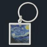 Starry Night & Van Gogh /famous vintage art Keychain<br><div class="desc">Keychains: World of Dutch famous vintage artworks - "The Starry Night" & Vincent van Gogh is an oil on canvas painted in June 1889, it describes the view from the east-facing window of his asylum room at Saint-Rémy-de-Provence, just before sunrise. Van Gogh is post-impressionist painter and the Starry Night is...</div>