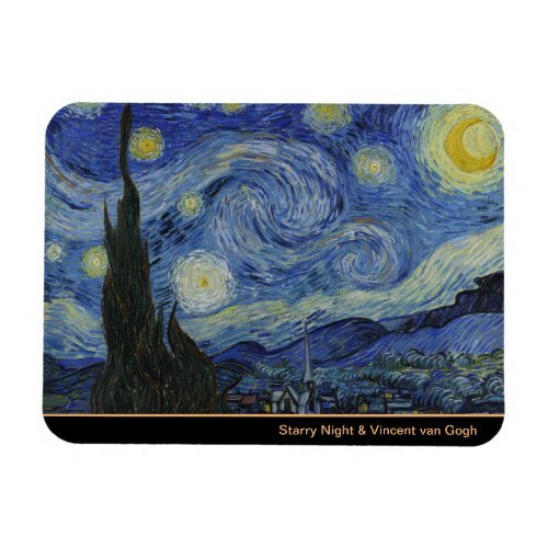 Starry Night  Van Gogh famous vintage art Magnet
