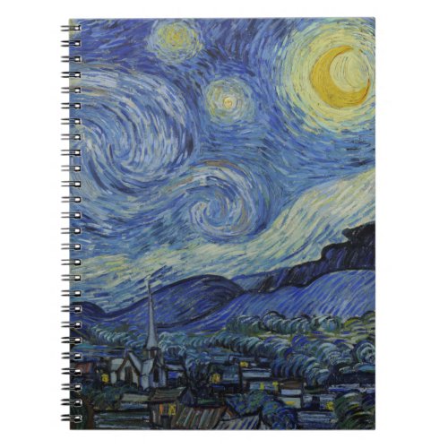 Starry Night  Van Gogh famous vintage art Notebook