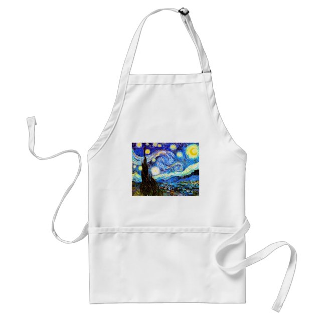 Starry Night Van Gogh Fine Art Adult Apron (Front)