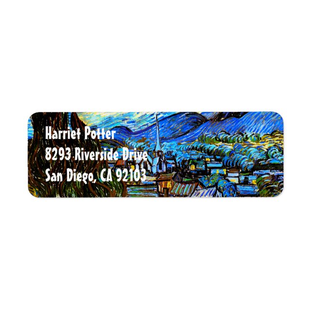 Starry Night Van Gogh Fine Art Label (Front)