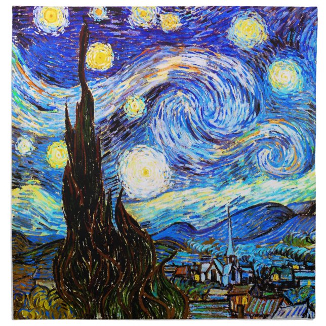 Starry Night Van Gogh Fine Art Napkin (Front)