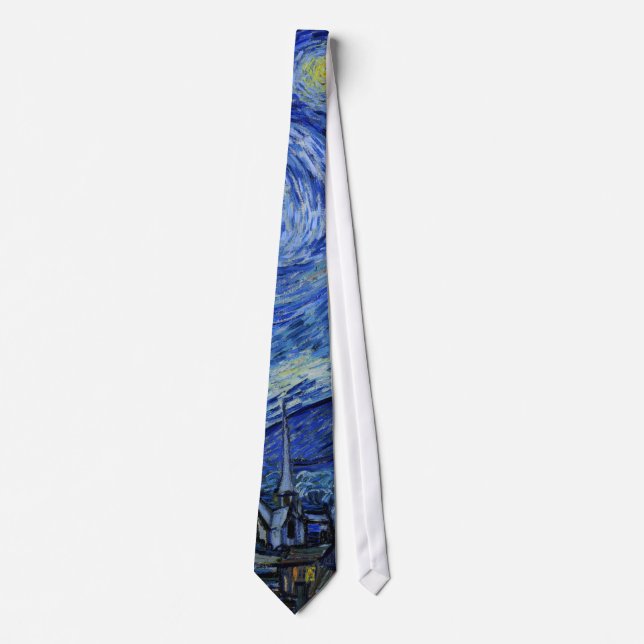 Starry Night Van Gogh Fine Art Tie (Front)