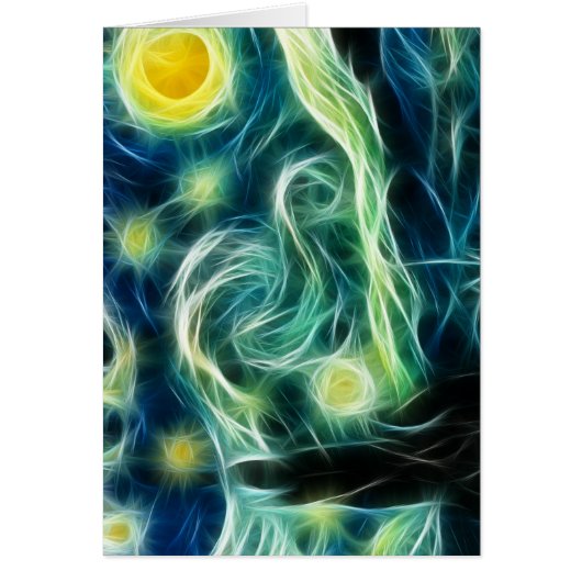 Starry Night Van Gogh Fractal art Cards (Front)