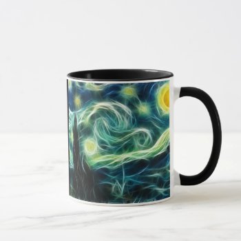 Starry Night Van Gogh Fractal Art Mug by Aurora_Lux_Designs at Zazzle