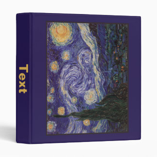 Starry Night, Van Gogh French Town Saint Remy 3 Ring Binder