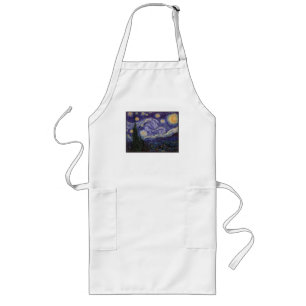 Starry Night, Van Gogh French Town Saint Remy Long Apron