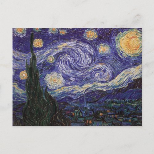 Starry Night Van Gogh French Town Saint Remy Postcard