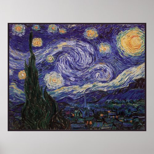 Starry Night Van Gogh French Town Saint Remy Poster