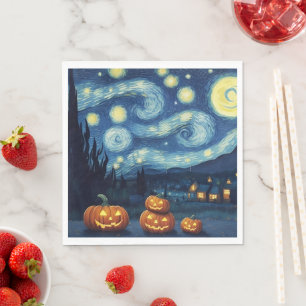 Starry Night Van Gogh Halloween Napkins