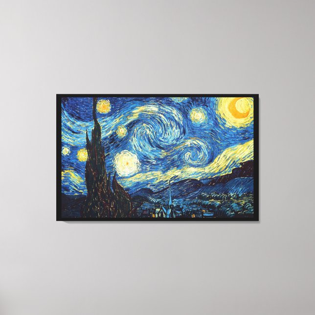 Starry Night Van Gogh Imitation Style Painting Canvas Print (Front)
