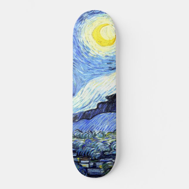 Starry Night Van Gogh Impressionism Skateboard (Front)