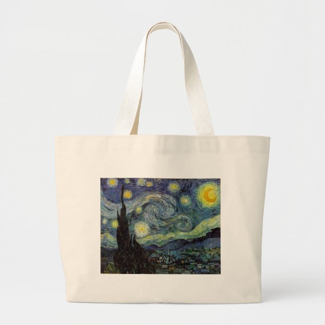 Starry Night - van Gogh Large Tote Bag (Front)