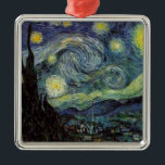 Starry Night - van Gogh Metal Ornament<br><div class="desc">From the miner's lamp of Nuenen to the one he placed on his window-sill following the scene with Gauguin; from the evening star he noted in 1875 in Corot Olive Orchard to the letter he wrote to his brother in August 1888, in which he said: "Some day or other you...</div>