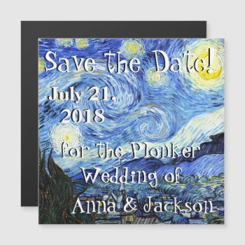 Starry Night Van Gogh Save Date Magnet Card by farmer77 at Zazzle