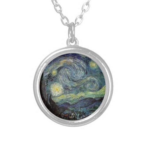 Starry Night _ van Gogh Silver Plated Necklace