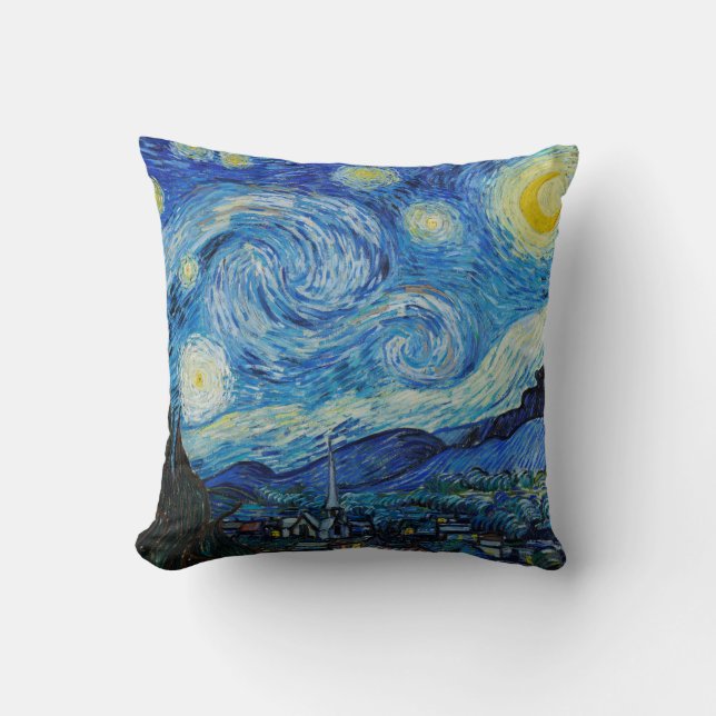 Starry Night Van Gogh Throw Pillow (Front)
