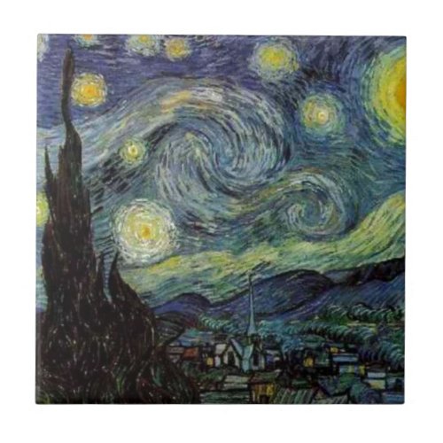 Starry Night _ van Gogh Tile