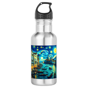 Starry Night Venice Italy Stainless Steel Water Bottle
