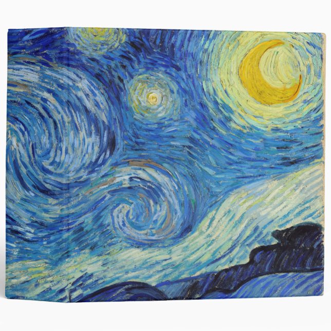 Starry Night, Vincent van Gogh 3 Ring Binder (Front/Spine)