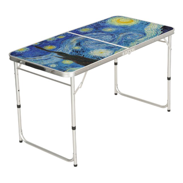 Starry Night, Vincent van Gogh Beer Pong Table (Angled)