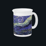 Starry Night, Vincent Van Gogh. Beverage Pitcher<br><div class="desc">Starry Night,  Vincent Van Gogh. Famous impressionism fine art. Landscape oil painting.</div>