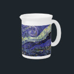 Starry Night, Vincent Van Gogh. Beverage Pitcher<br><div class="desc">Starry Night,  Vincent Van Gogh. Famous impressionism fine art. Landscape oil painting.</div>