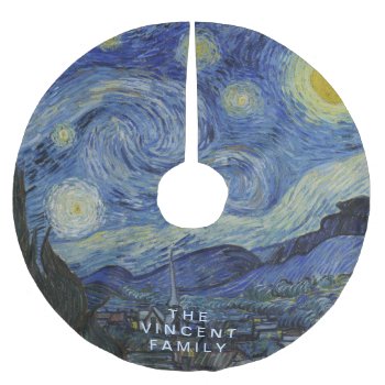 Starry Night Vincent Van Gogh Brushed Polyester Tree Skirt by LaborAndLeisure at Zazzle