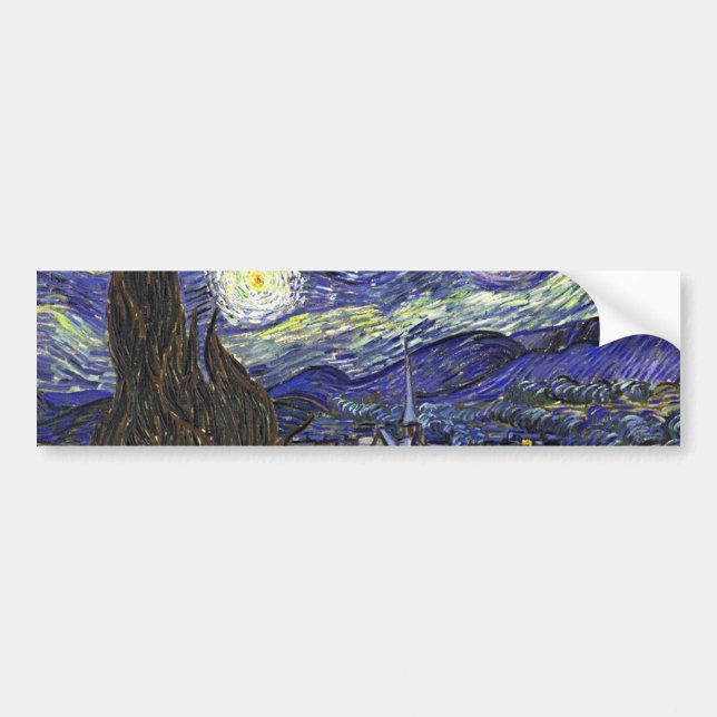 Starry Night, Vincent Van Gogh. Bumper Sticker (Front)