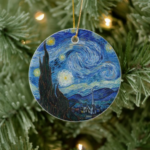 Starry Night  Vincent Van Gogh Ceramic Ornament