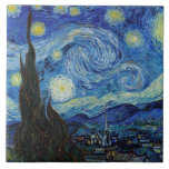 Starry Night, Vincent van Gogh Ceramic Tile<br><div class="desc">Vincent Willem van Gogh (30 March 1853 – 29 July 1890) was a Dutch post-impressionist painter who is among the most famous and influential figures in the history of Western art. In just over a decade, he created about 2, 100 artworks, including around 860 oil paintings, most of which date...</div>