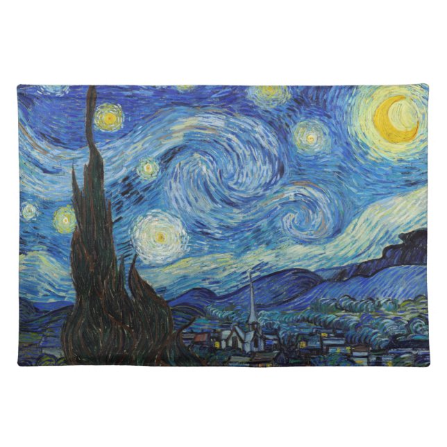 Starry Night, Vincent van Gogh Cloth Placemat (Front)