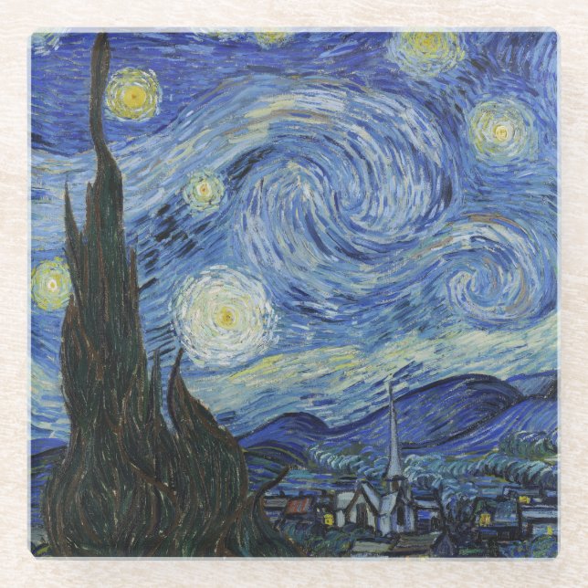 Starry Night Vincent Van Gogh Coaster (Front)