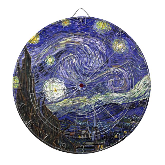 Starry Night, Vincent Van Gogh. Dart Board (Front)