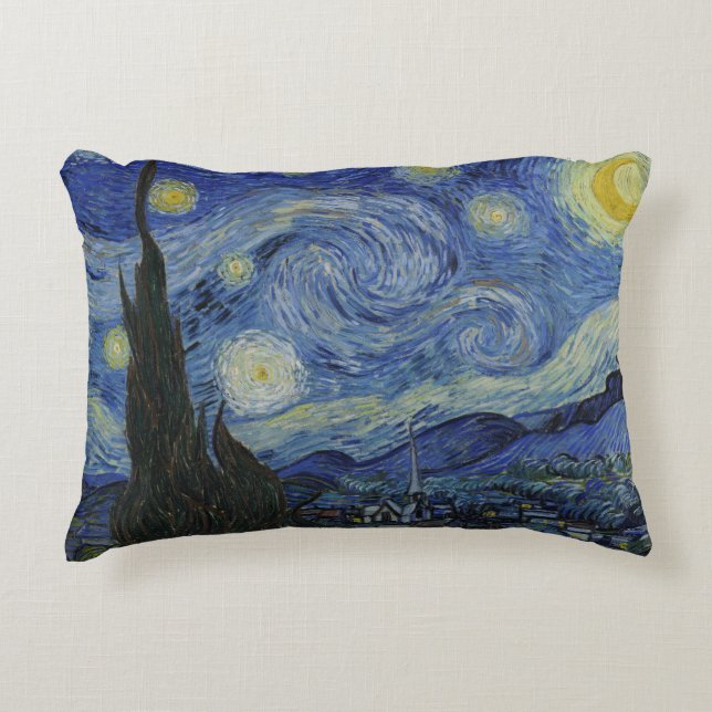 Starry Night Vincent van Gogh Decorative Pillow (Front)