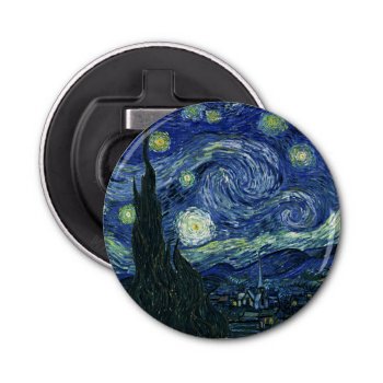Starry Night Vincent Van Gogh Fine Art Painting Bottle Opener by Then_Is_Now at Zazzle