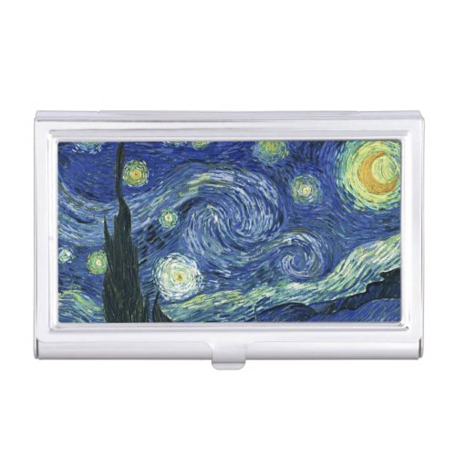 Starry Night Vincent van Gogh Fine Art Painting Case For Business Cards