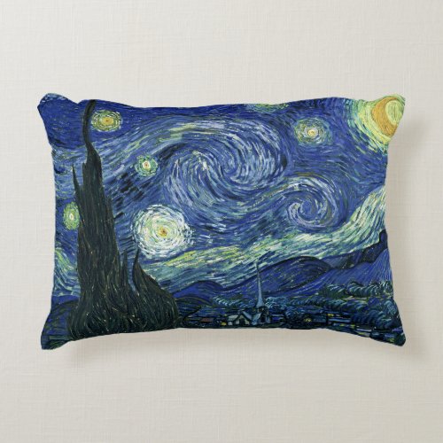 Starry Night Vincent van Gogh Fine Art Painting Decorative Pillow