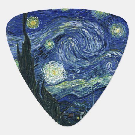 Starry Night Vincent Van Gogh Fine Art Painting Guitar Pick