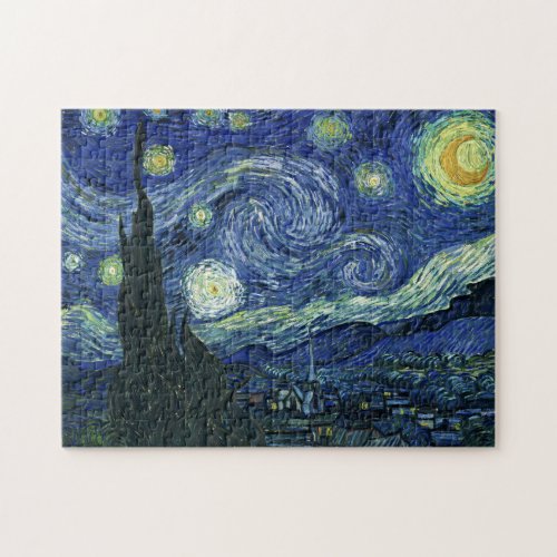 Starry Night Vincent van Gogh Fine Art Painting Jigsaw Puzzle