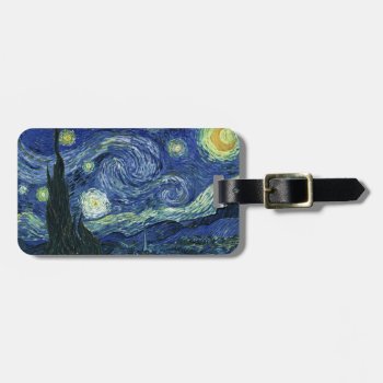 Starry Night Vincent Van Gogh Fine Art Painting Luggage Tag by Then_Is_Now at Zazzle