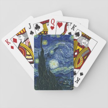 Starry Night Vincent Van Gogh Fine Art Painting Playing Cards by Then_Is_Now at Zazzle