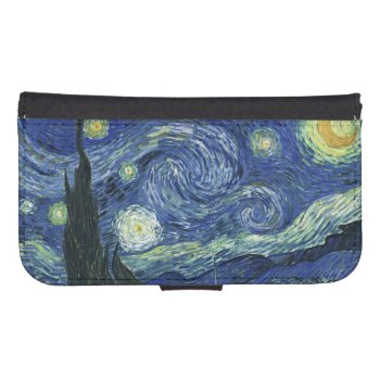 Starry Night Vincent Van Gogh Fine Art Painting Samsung S4 Wallet Case by Then_Is_Now at Zazzle