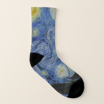 Starry Night Vincent Van Gogh Fine Art Painting Socks by LaborAndLeisure at Zazzle