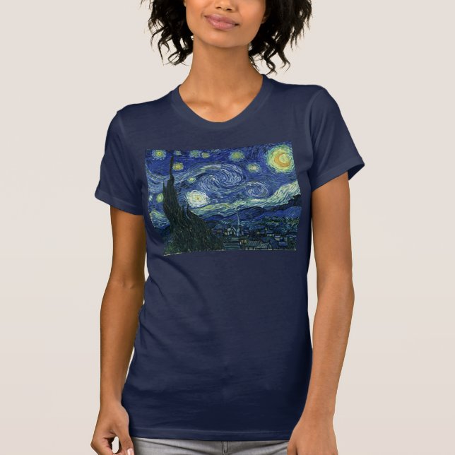 Starry Night Vincent van Gogh Fine Art Painting T-Shirt (Front)