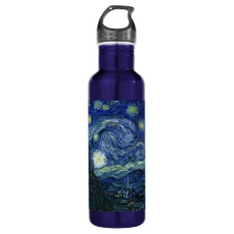 Starry Night Vincent van Gogh Fine Art Painting Water Bottle