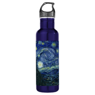 Starry Night Vincent van Gogh Fine Art Painting Water Bottle