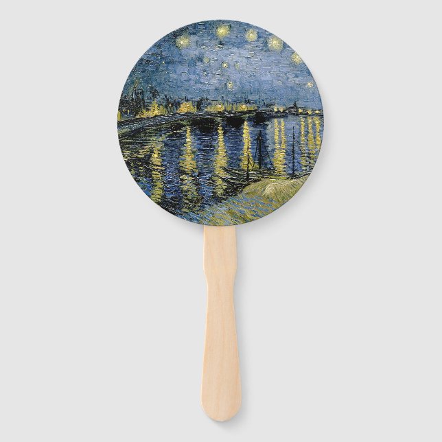  Starry Night  Vincent  van Gogh     Hand Fan (Front)